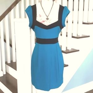 & Turquoise & black French Connection dress